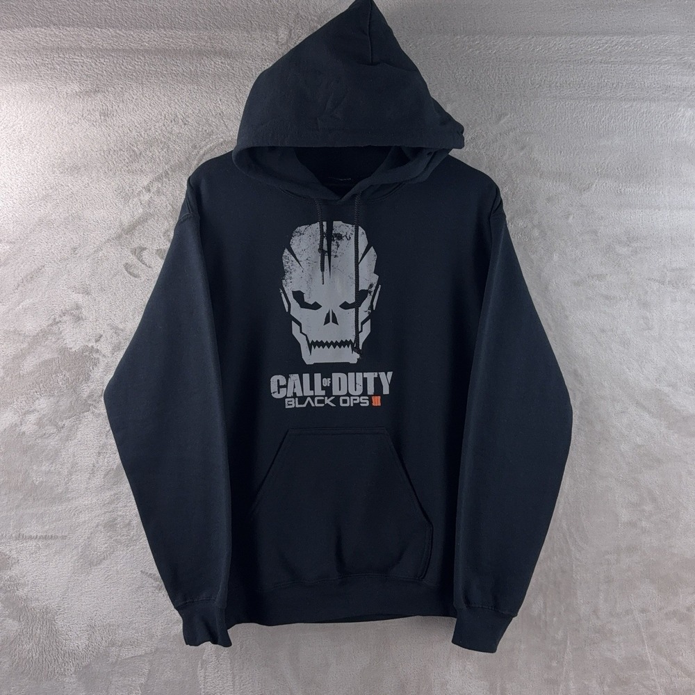 Call Of Duty Black Ops III Hoodie Mens Size Small Black Graphic Pullover Gamer